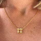 The Motherhood Necklace, Girl and Boy 18K Gold