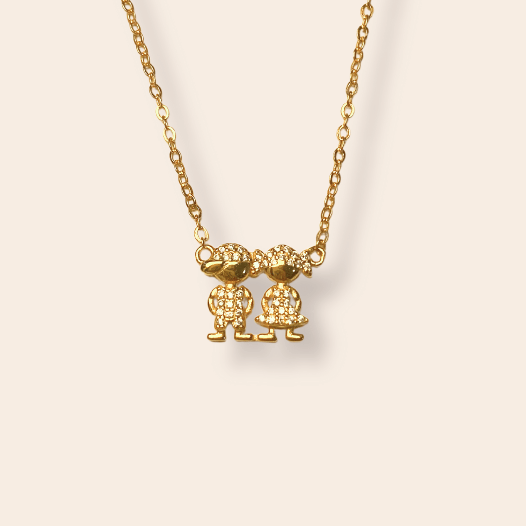 The Motherhood Necklace, Girl and Boy 18K Gold